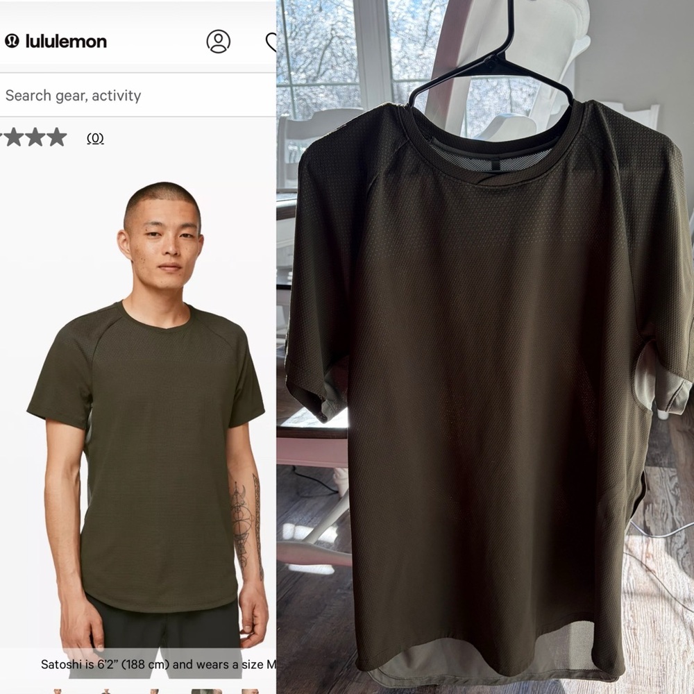 Lululemon Men’s Peak Potential Short Sleeve
Forest Green Size XL